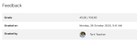 6 Student cannot see individual comments or marks - Unchanged grade is visible.png